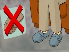 picture showing not to use old slippers