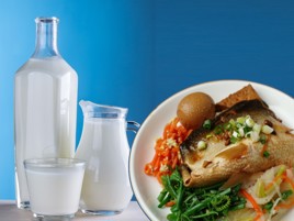 picture of milk and healthy food