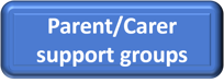 Blue rectangle with white text that says parent carer support groups