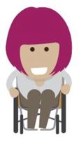 Cartoon girl in a wheelchair