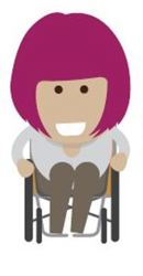 Cartoon picture of a girl in a wheelchair