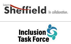Text says Learn Sheffield In Collaboration Inclusion Task Force