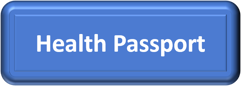 Blue rectangle with text that says health passport