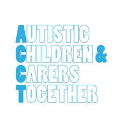 ACCT logo.  In blue text it says Autistic children & carers together