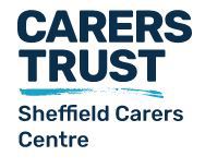 White square with text that says Carers Trust Sheffield Carers Centre