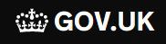 Black rectangle with a crown in white to the left and text that says gov.uk