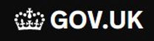 Black rectangle with a white crown and white text that says gov dot uk