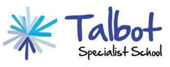 Text says Talbot Specialist School and has an image of 6 drawn arrows pointing at in centrally to each other