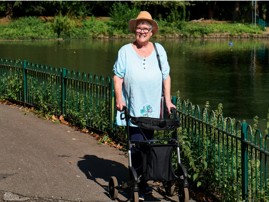 picture of a person walking with a frame